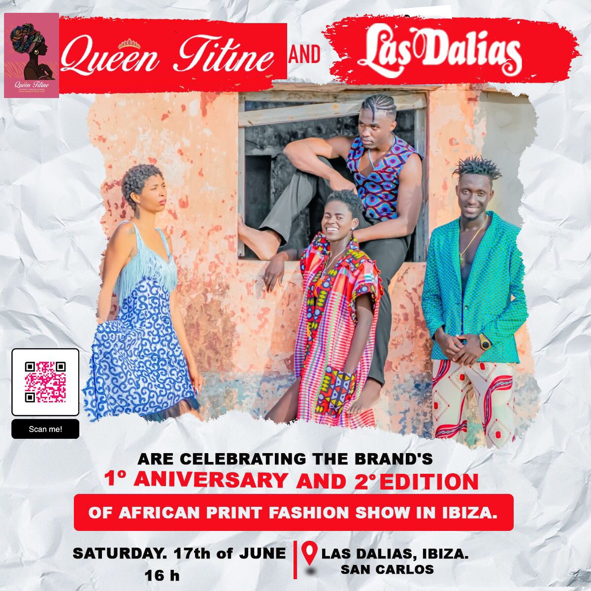 Queen Titine celebrates the first anniversary of the brand in Las Dalias with a great Fashion show