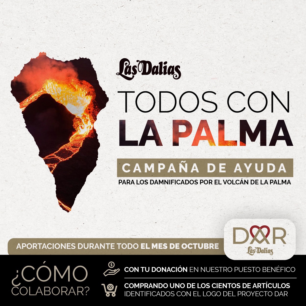 Campaña de ayuda para los damnificados por el volcán de La Palma