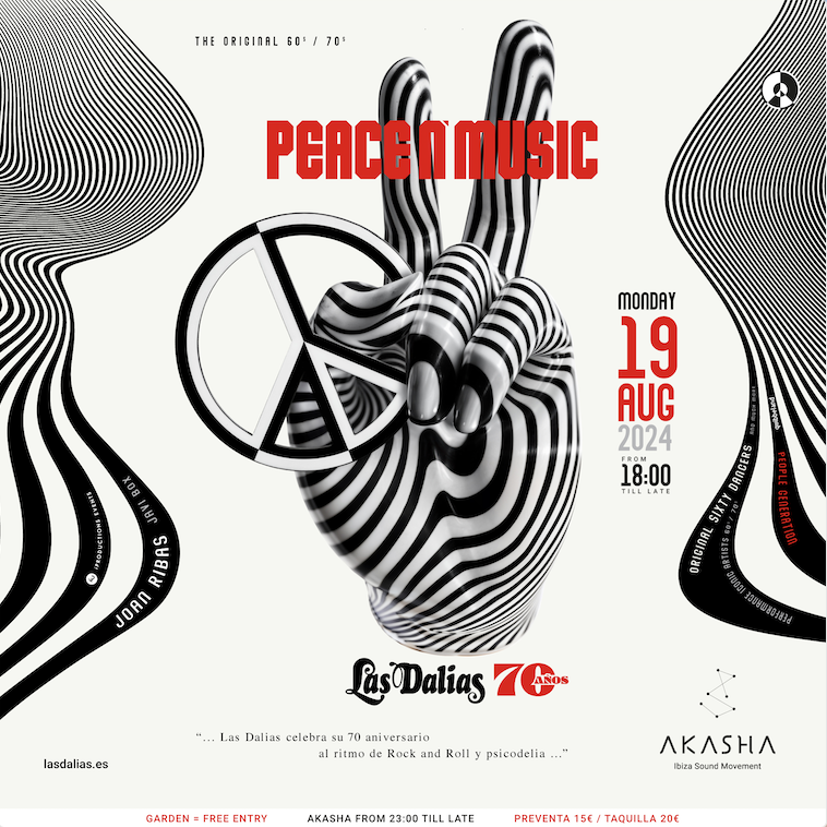 Las Dalias celebra el 19 de agosto su 70 aniversario con  PEACE N’ MUSIC al ritmo de rock & roll y psicodelia.