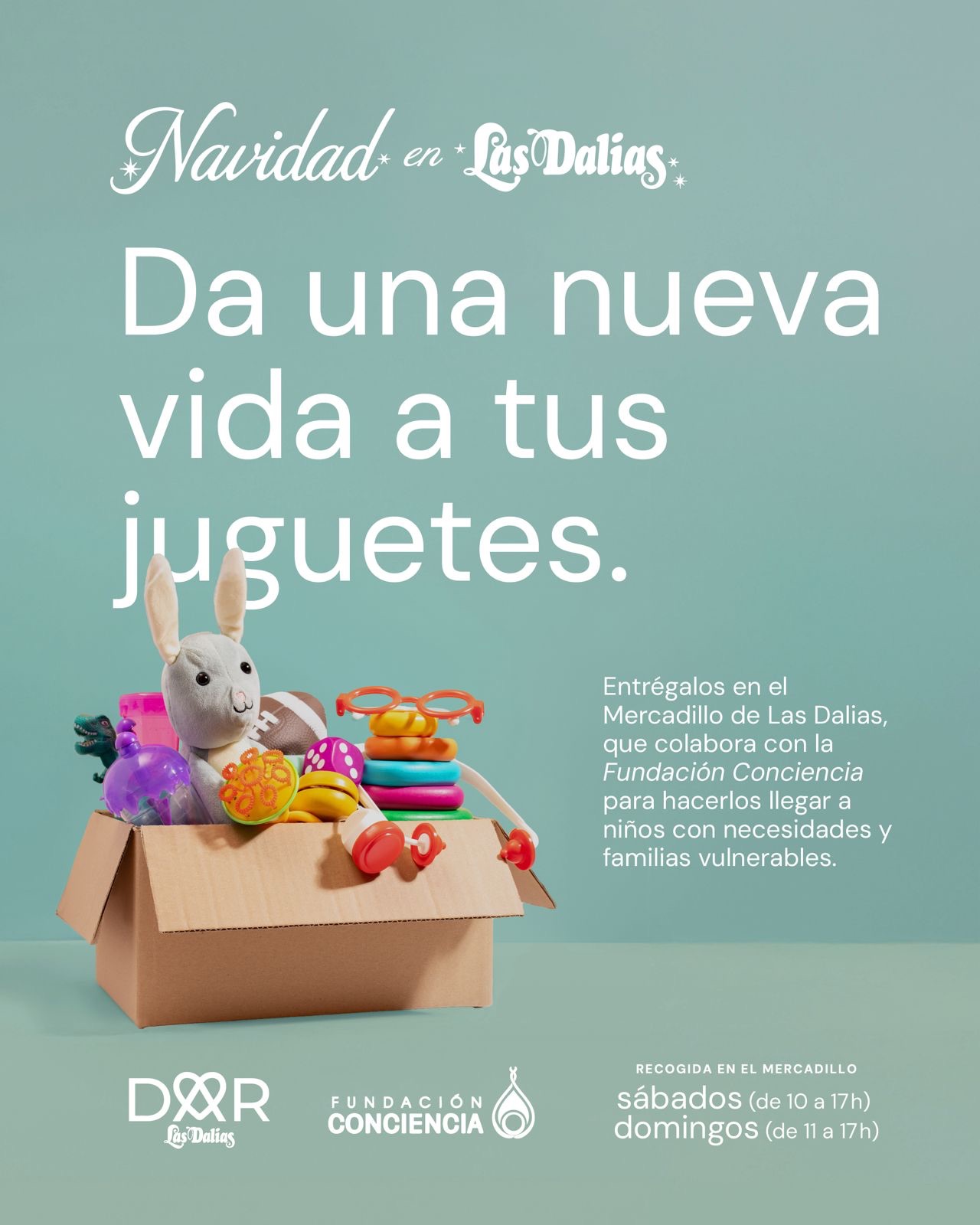 Campaña solidaria de recogida de juguetes en el Mercadillo de Navidad de Las Dalias